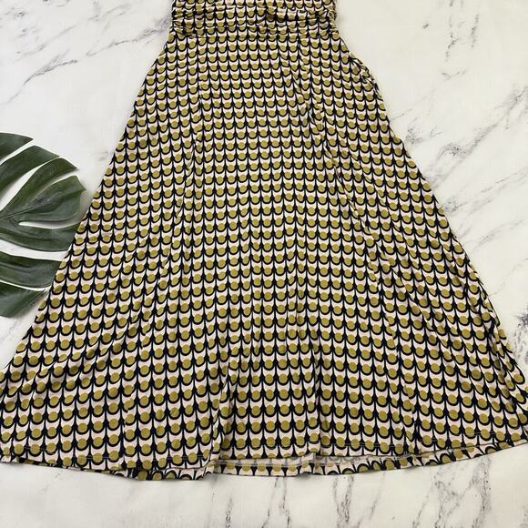 Boden Lily Jersey Knit Maxi Dress Size 4 Petite Yellow Blue Geometric Pockets - Picture 11 of 11